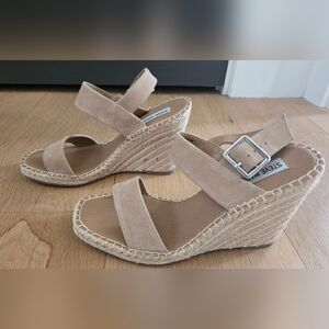 Steve Madden Tan Suede Espadrille Wedge Sandals